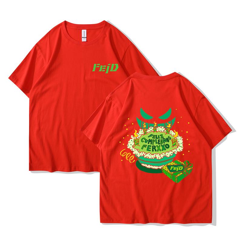 FELIZ CUMPLEANOS Ferxxo 2024 Tour T Shirt Women Men Feliz Feid T-Shirt Cotton Hip Hop Feid Nitro Jam Tour T Shirts Streetwear