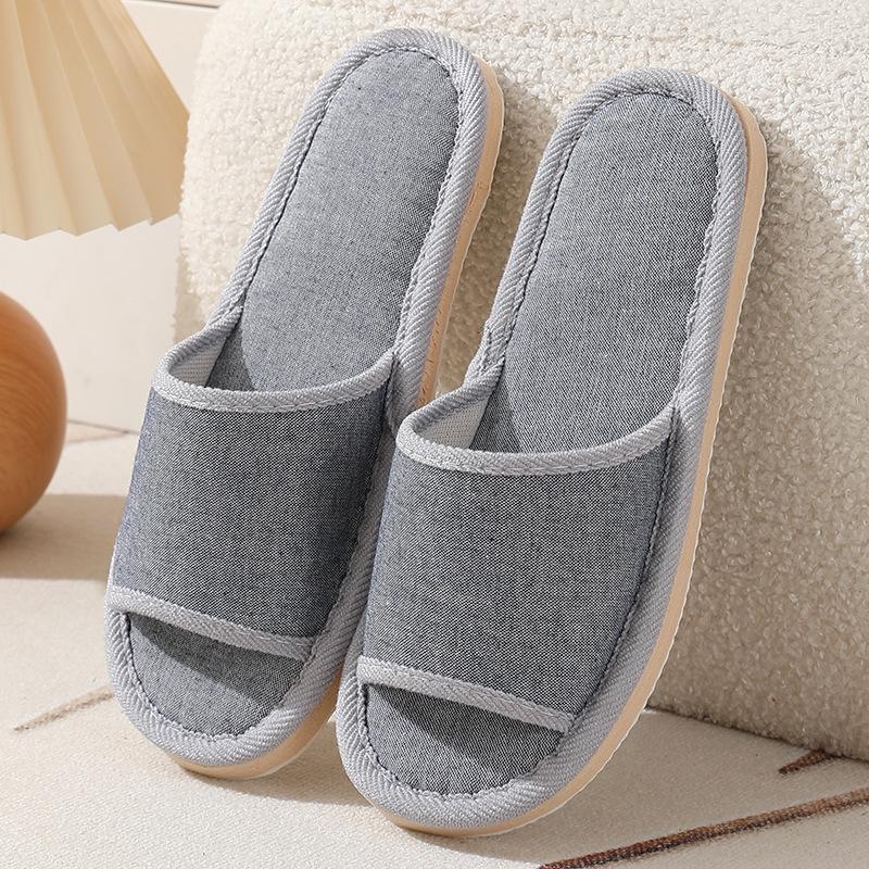 Women's Cotton Linen Slippers, Thick Sole, Suitable for Spring To Autumn, Home Wear, Four Seasons Comfort.
