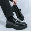 Scarpe in pelle lucida con plateau, spesse, per l'estate, 22 anni, scarpe Doudou comode