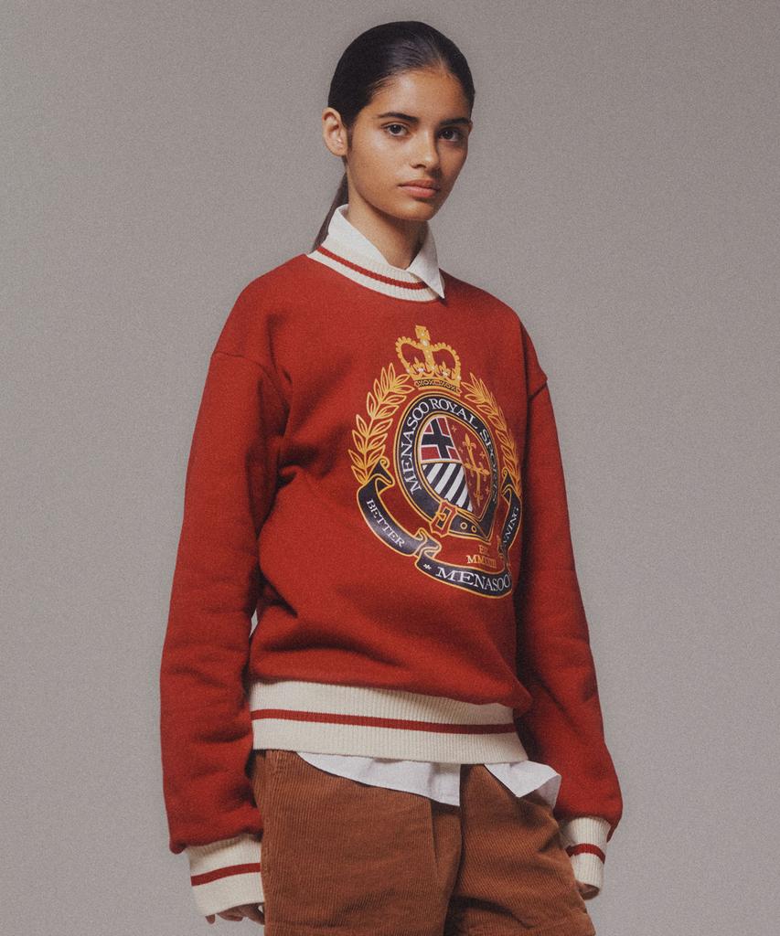 Minasu Menasoo Heritage Heavy Sweatshirt_Red_Brushed Fabric