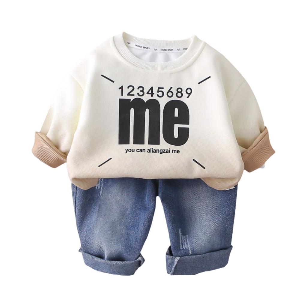 Kids Casual Long-Sleeve Set, Comfortable Daily Wear Outfits
