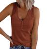 2023 Summer Women's Solid Color V-Neck Button Vest Sleeveless Top