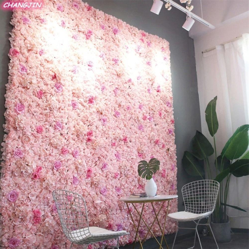 60X40cm Artificial Flower Wall Panels Handmade Silk Rose Flower Wall  Home Decor