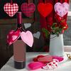 Pack of 12 Plaids Check Fabric Heart Shape Hanging Ornaments Pendants for Valentines Day Wedding Decors Party Supplies
