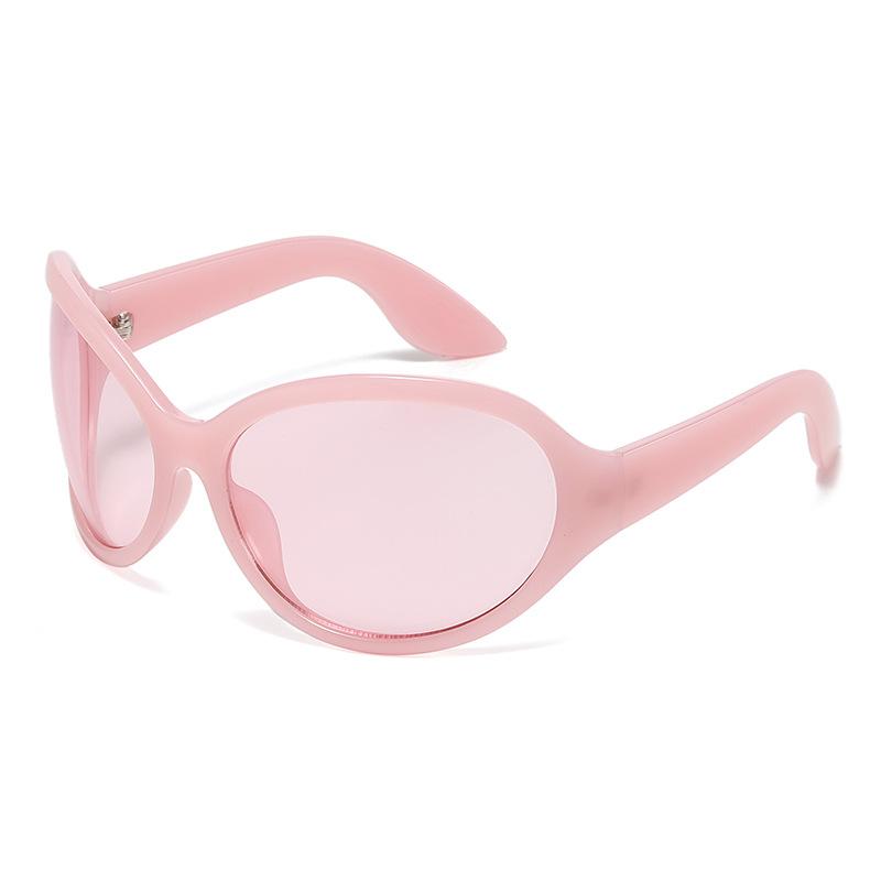 

Trendy Round Sunglasses High-End Sense Large Frame Design Slim Face Unisex UV Protection Sun Glasses 4012/2319 розовый