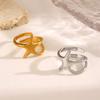 Hip Hop Personality Stainless Steel Five-pointed Star Opening Rings for Women Fashion Simple Finger Jewelry Accessories Gifts