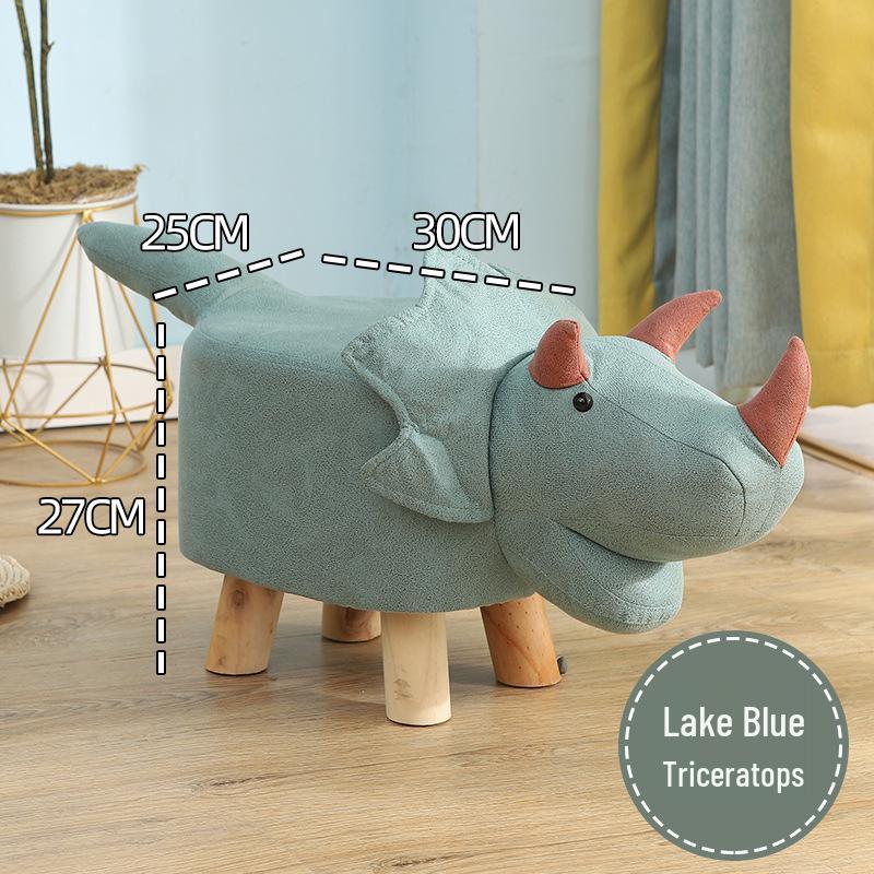 Children's Solid Wood Elephant Stool - Cute, Creative, Cartoon Animal Design for Home and Shoe Changing