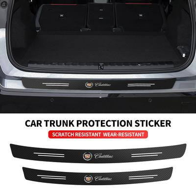 Car Trunk Sticker Rear Bumper Protector Carbon Fiber Texture Decor Accessories For Escalade GT4 XT4 ATS XT5 CTS XTS RS