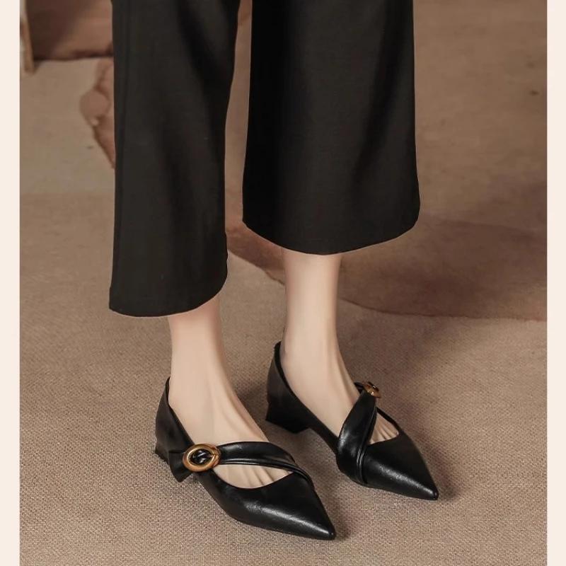 Fashion Fashionable and Versatile Women's Shoes, Casual Shallow Pointed Toe Loafers, Comfortable, Wear-resistant and Soft Women's Shoes