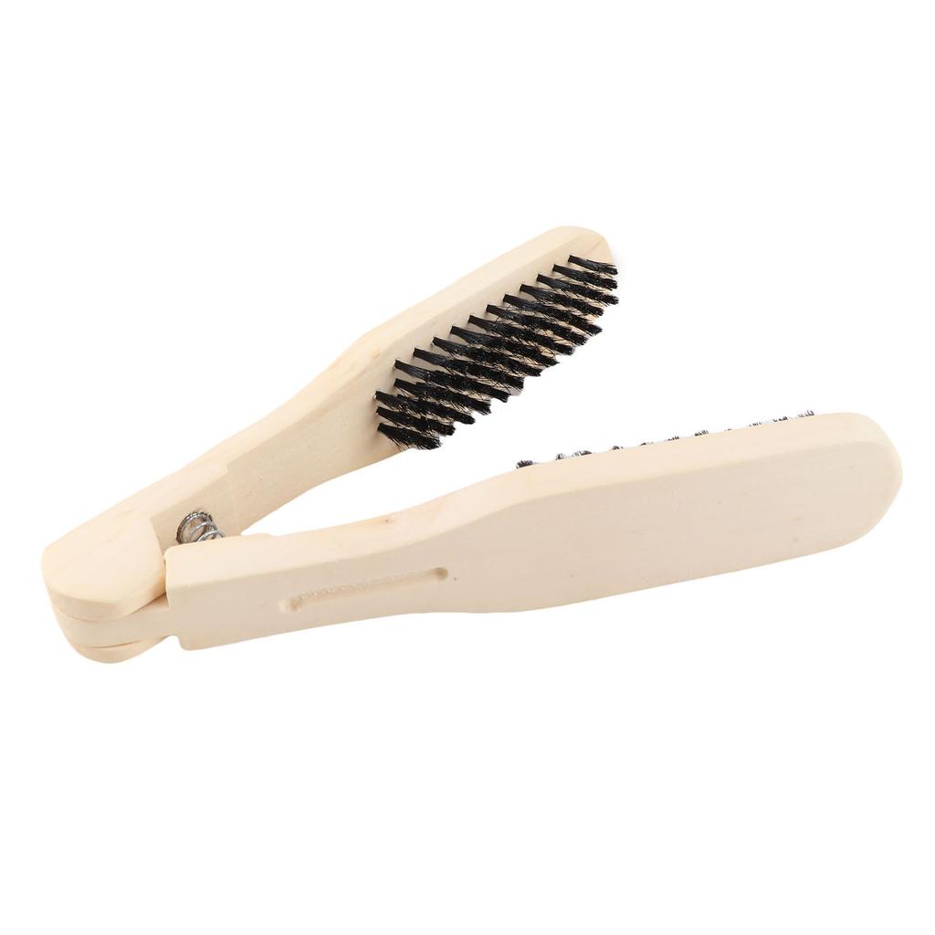 Clamp Hair Brush Straightener Double Sided Wooden Hair Brush Hair Straightener Hair Salon Supplies