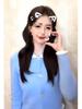 Bai Lu Blue Lace Trim Knit Cardigan: Autumn/Winter Soft, Cozy, Trendy Sweater