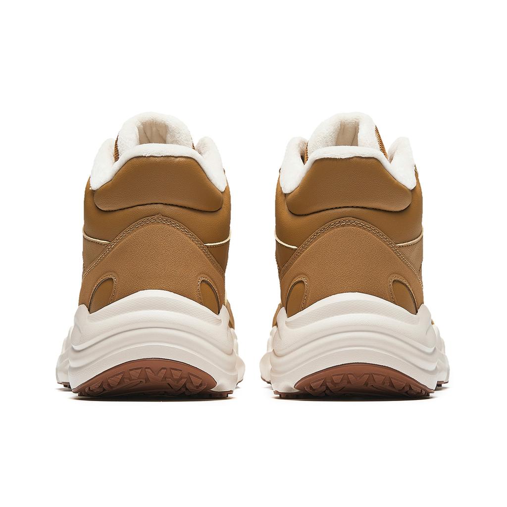 Anta Walker Synthetic Leather Fabric Wear-Resistant High-Top Casual Shoes Men Sneakers Light-Tea-Brown 912548923-3