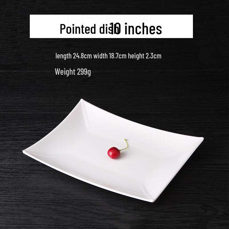 Qianxing A8 White Melamine Pointed Corner Dinner Plate Set