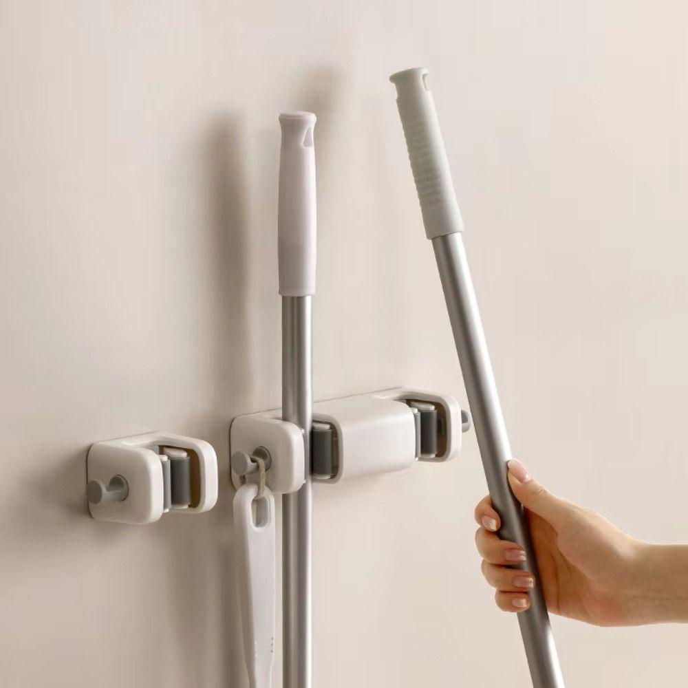 

Multifunctional Mop Storage Rack Plastic Multipurpose Hanger Sundries Storage Hook Bathroom single slot clip