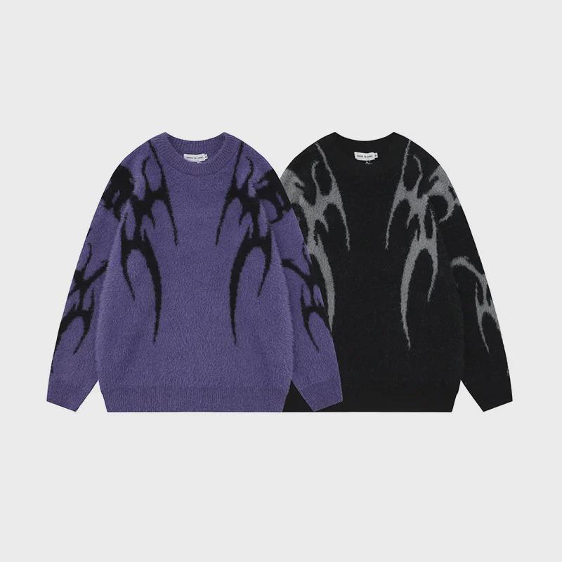 Herren Retro Lockerer Mohairpullover - Herbst/Winter Stil, Trendige Hochwertige Amerikanische Marke