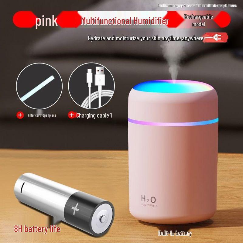 USB-Powered Silent Mini Humidifier for Home and Bedroom, Large Mist Volume, Air-Conditioned Room Aromatherapy Device.