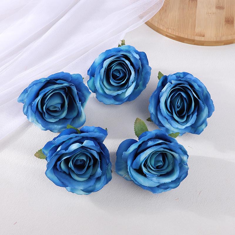 5Pcs 10cm Rose Flower Heads Artificial Silk Flower For Wedding Birthday Party Home Garden Decoration DIY Scrapbook Gift Decor