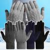Women Men Warm Winter Touch Screen Gloves Stretch Classical Knit Mittens Cold-proof Full Finger Outdoor Cycling Driving Glove