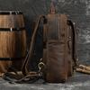 Men'S Genuine Leather Backpack Crazy Horse Leather Retro Flip Backpack First Layer Cowhide Student Schoolbag Going Out Travel Bag