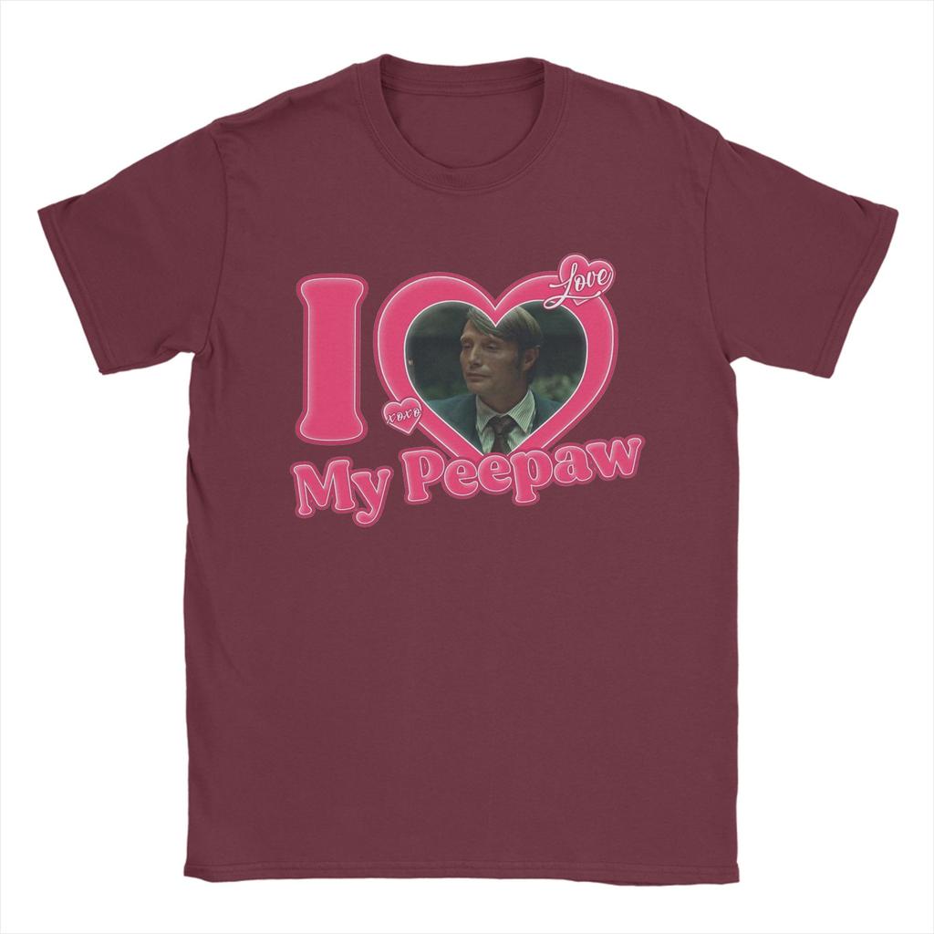 Unisex TShirts I Love My Peepaw Mads Mikkelsen Unique Pure Cotton Tees Short Sleeve T Shirt Crew Neck Clothing New Arrival