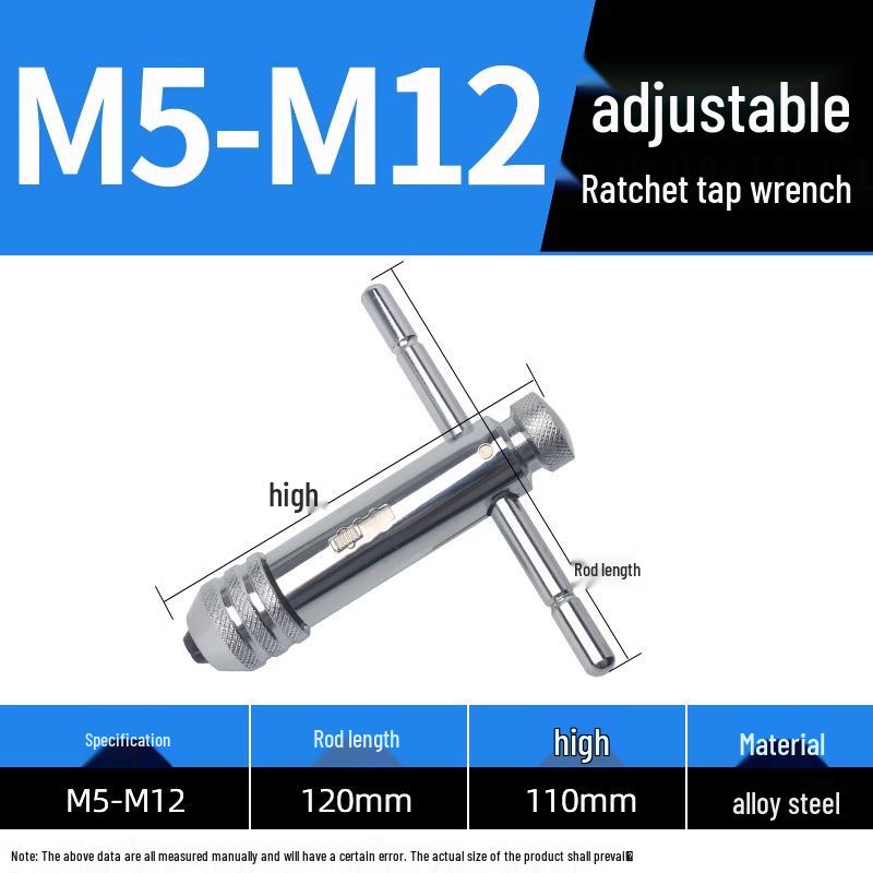 Manual Ratchet Hand Tap Wrench Set for Threading and Reaming