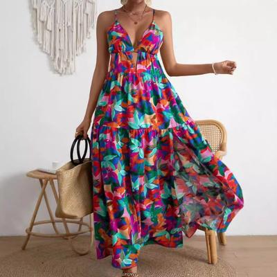 Καλοκαιρινό Φόρεμα Boho με Τιράντες στον Λαιμό, Αέρινο, Σέξι, Γυναικείο