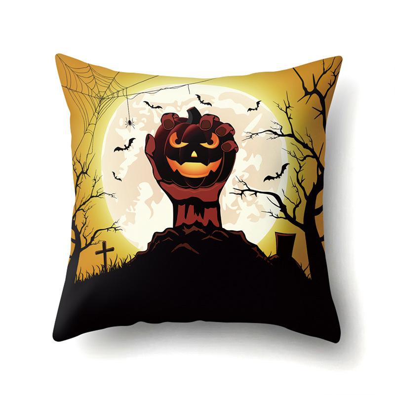 Halloween Pillow Cover Car Waist Pillow Pumpkin Sofa Cushion Cover Office Home Living Room Pillow Cover Premium