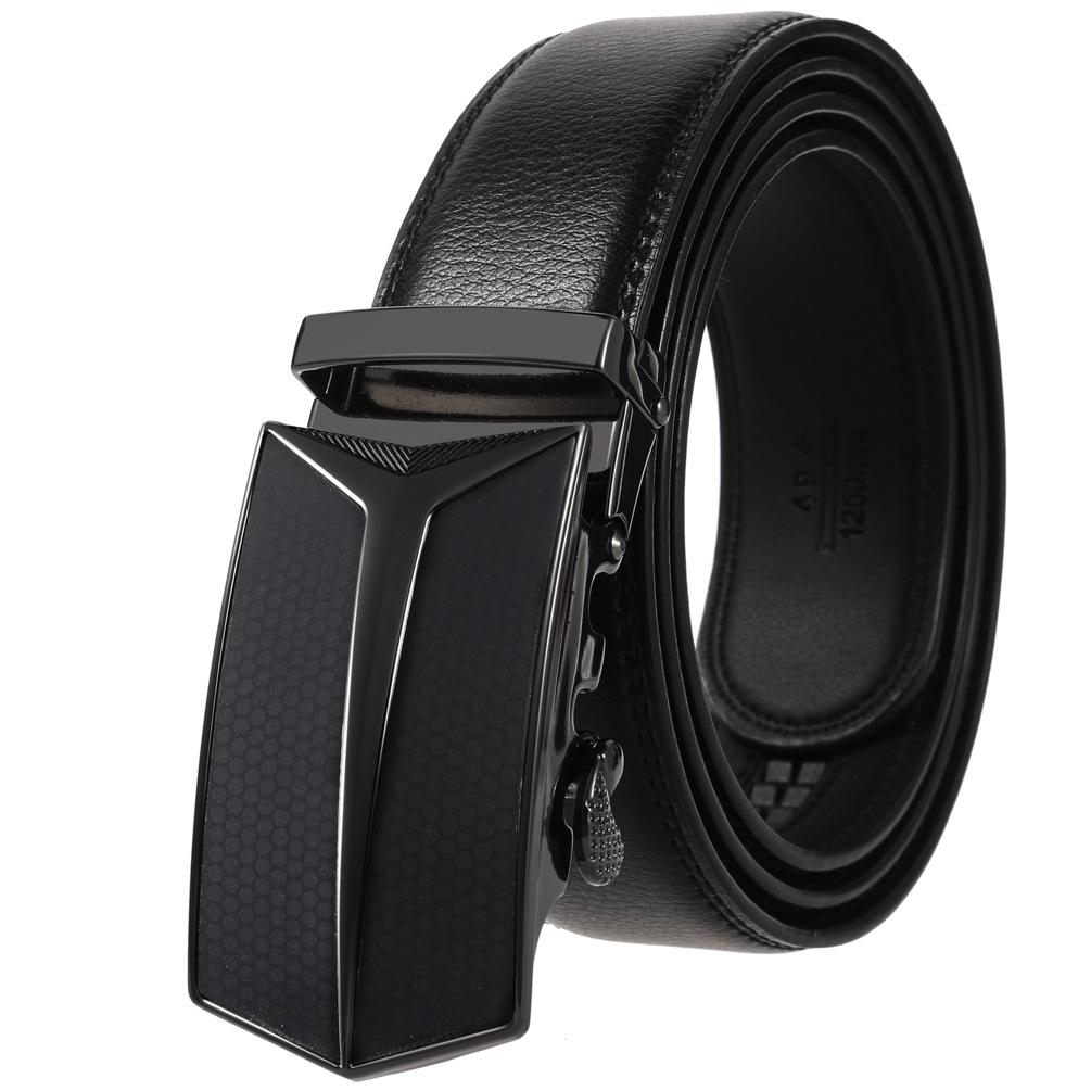 

Men S Belt, Automatic Buckle Cowhide Belt Casual Business Ly36-1314-1 110cm-130cm