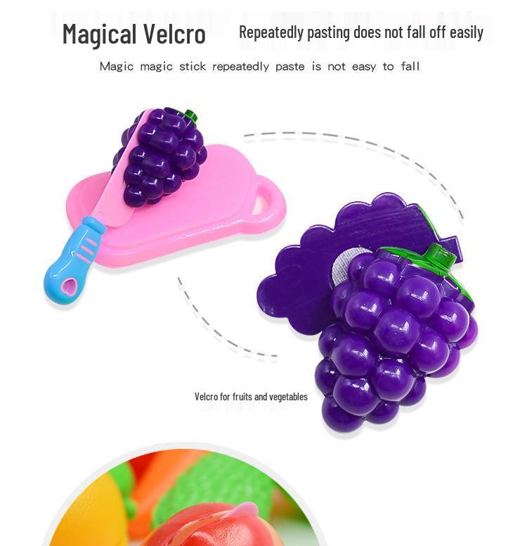 Large Kids' Grocery Cart with Fruit & Vegetable Play Set for Playhouse