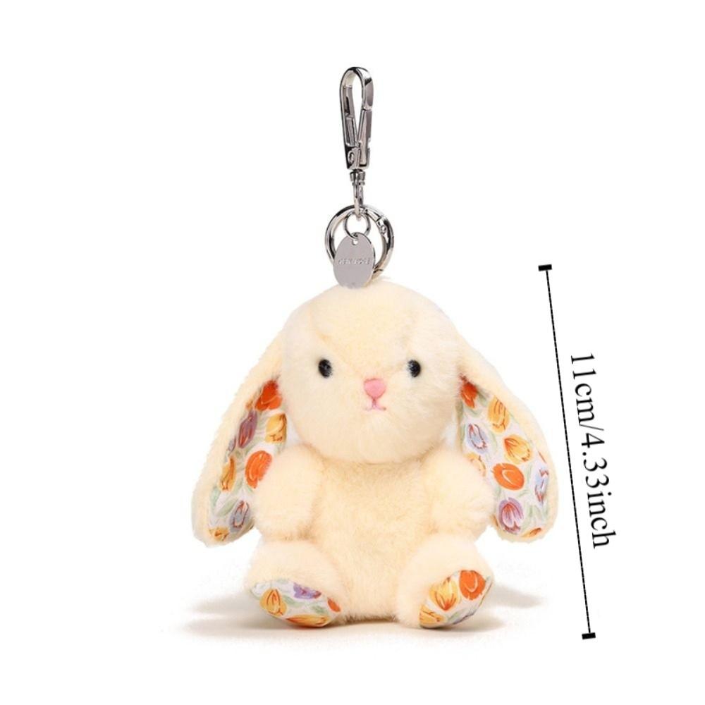 Sitting Position Rabbit Plush Keychain PP Cotton Collection Cartoon Animal Doll Pendant Soft Hanging