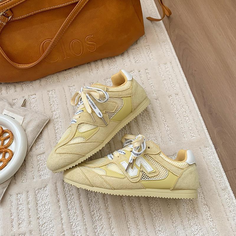 Mesh breathable heightening German training shoes women's 2025 spring and autumn new pair of shoelaces casual foot small Forrest Gump shoes sports