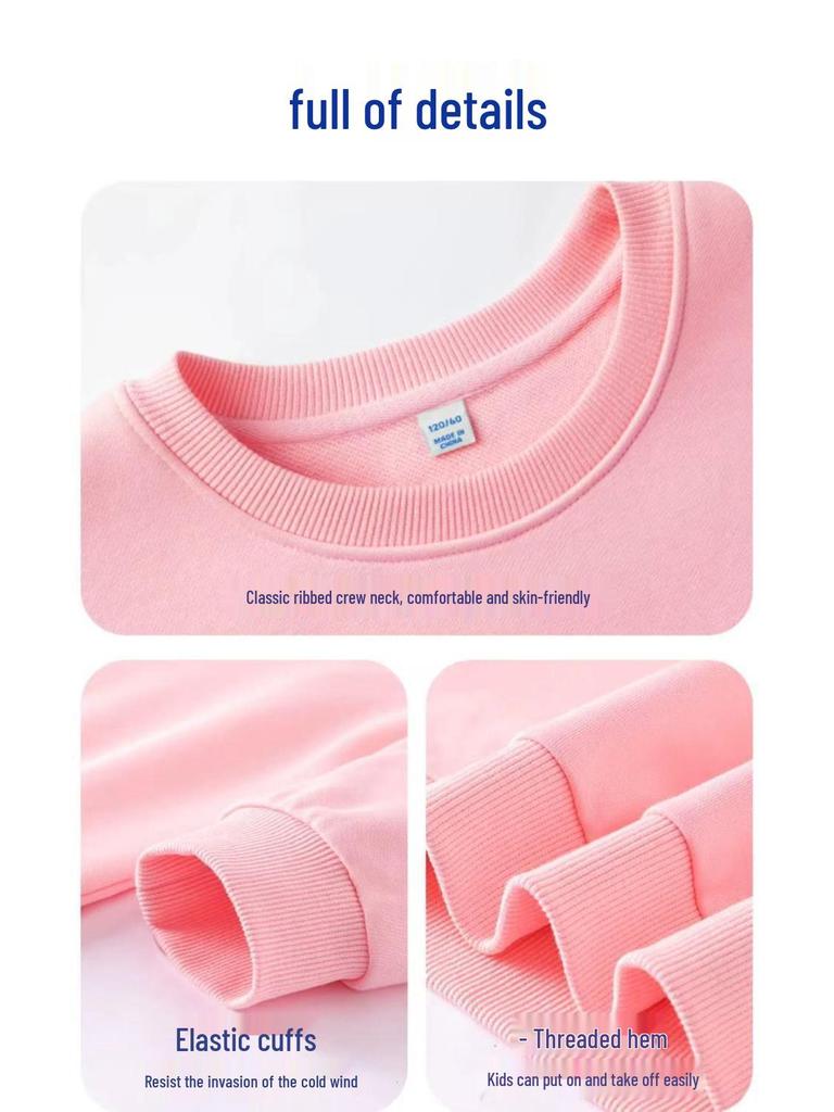 NASA Luo Xiaohei Kids' Faux Embroidery Fleece-Lined Hoodie - Chinese Style Long Sleeve Cartoon Design