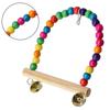 Bird Swing Toy Parrot Cage Toy Natural  Perch With Plastic Beads