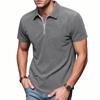 Herren Sommer Lockerer Reißverschluss Halb-Reißverschluss Revers Kurzarm T-Shirt
