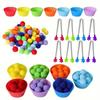 78Pcs Preschool Learning Activities Math Toys Children'S Rainbow Counting Pompoms Props Sorting Cup Montessori Sensory Toys
