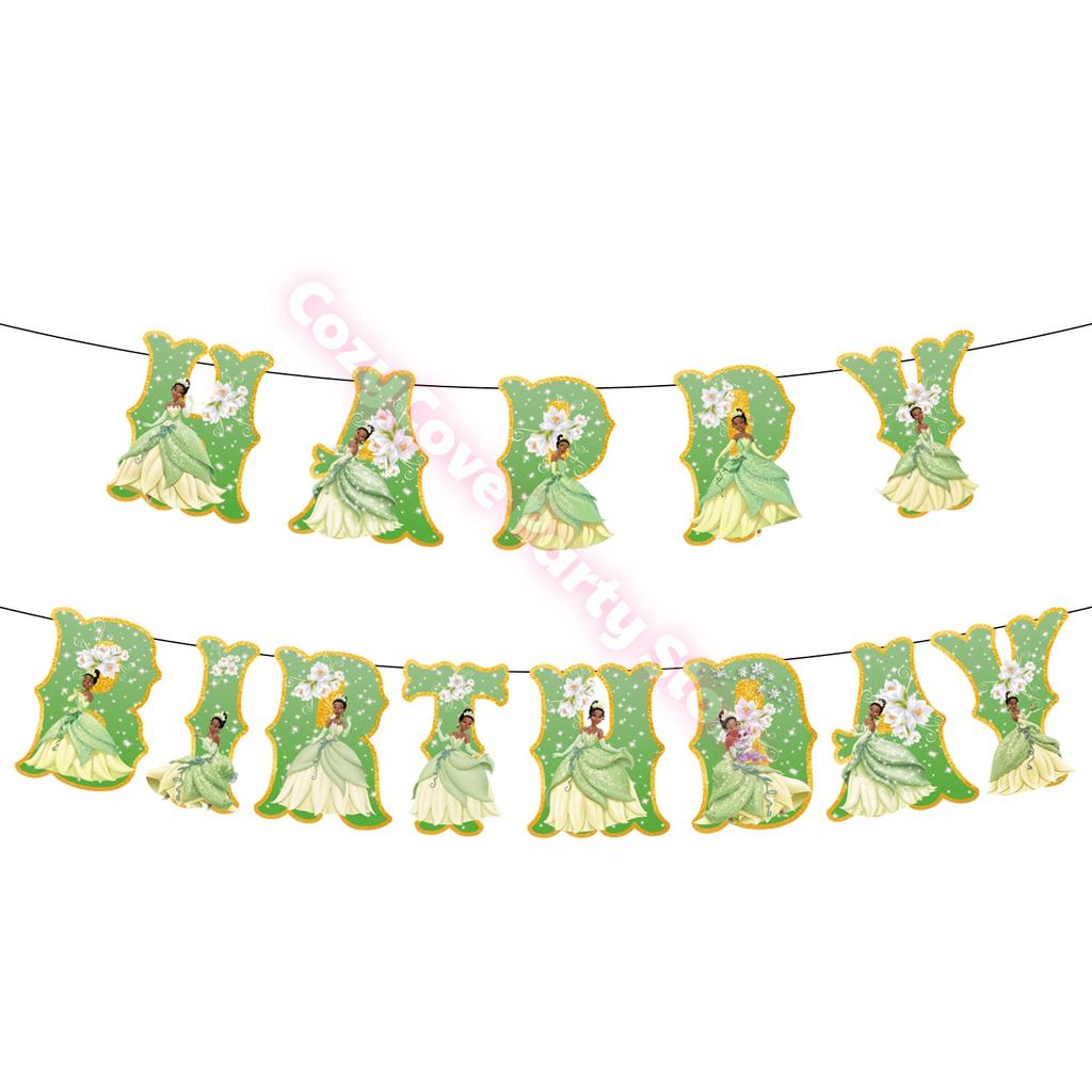 Frog Tiana Princess Party Decoration Set Paper Cup Plate Napkin Balloons Kids Girl Birthday Surprise Gift Baby Shower Photo Prop