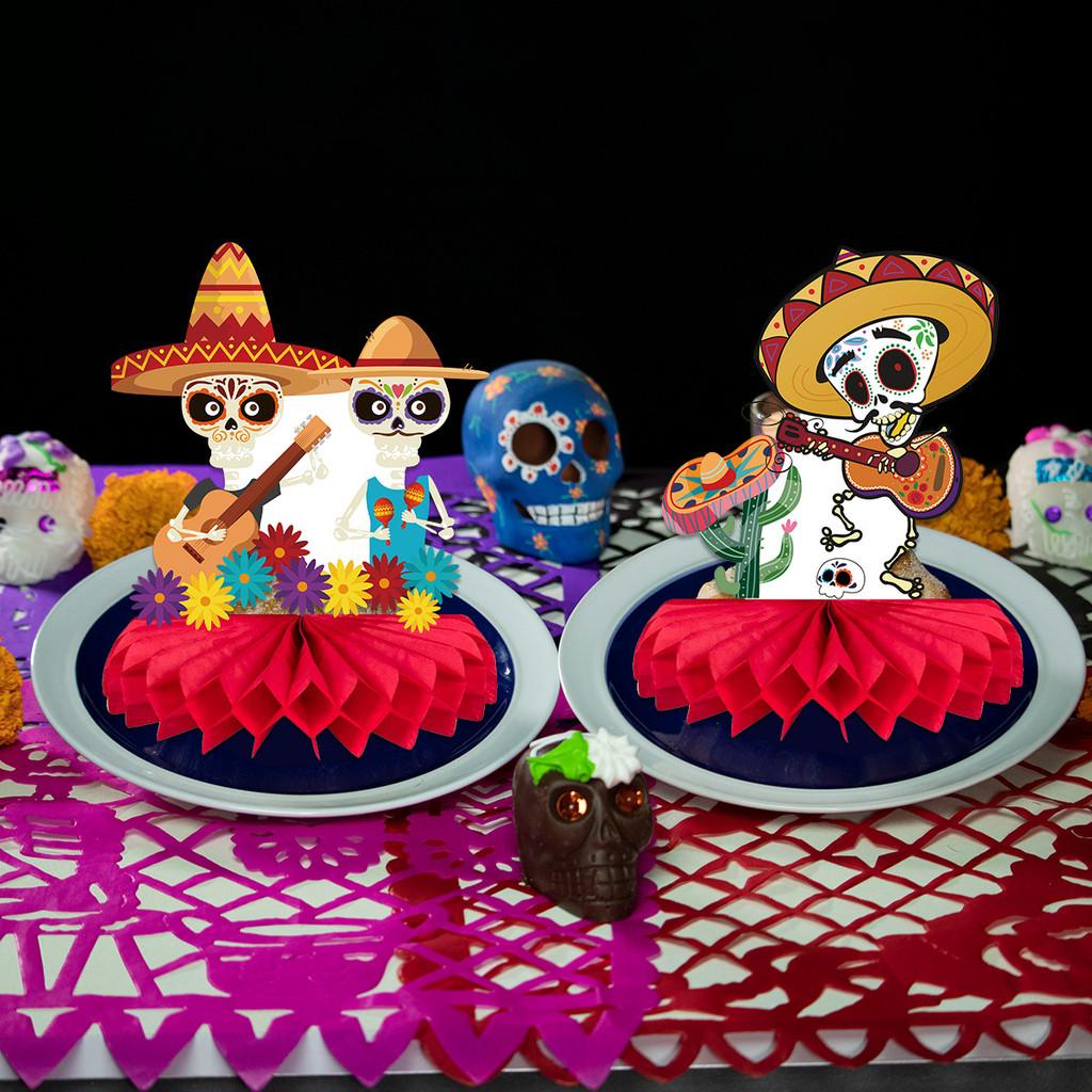 Of The Day Dead Themed Skull Pattern Party Desktop Paper Decoration Ornament