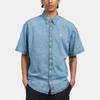 Carhartt WIP SS25 S/S Lucas Shirt Loose Fit Logo Embroidered Single-Breasted Denim Short Sleeve Shirt Men shirts I034575-01-35