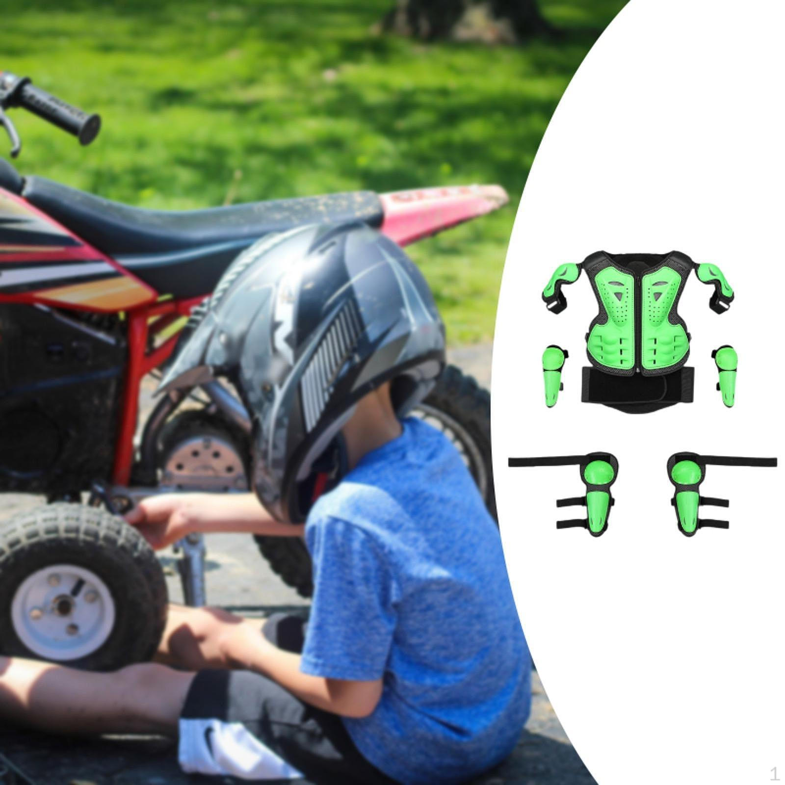 

Детский мотоциклетный бронежилет, защита груди для мотокросса, катания на коньках, детей зелёный
