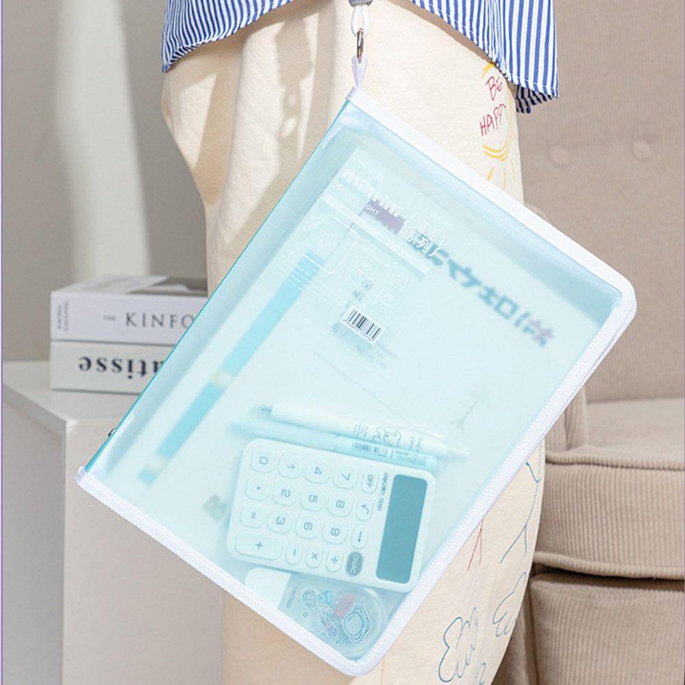 Transparent Colored File Bag A4 Zipper Handbag Gifts Test Paper Storage Bags