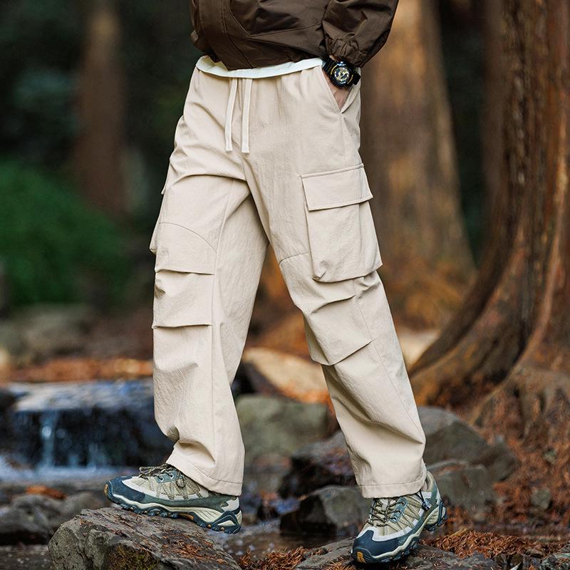Men's and Women's Outdoor Waterproof Loose Straight-Leg Pants for Hiking and Mountaineering