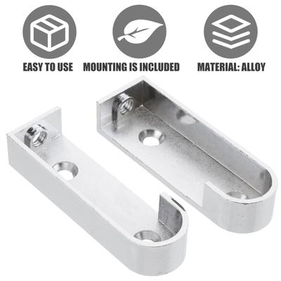 2Pcs Closet Rod End Supports Wardrobe Tube Support Bracket Clothes Hanging Rod Holder Beautiful Finish Furniture Hardware