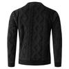 Winter 2025 Men's Thick Round Neck Diamond Cable Knit Pullover Sweater
