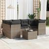 VidaXL Garden Lounge Set with Cushions 7 Pcs Grey Braided Resin 3217270