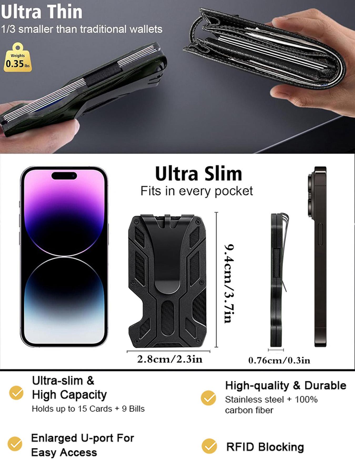 Тонкий мужской кошелек с зажимом для денег — фото 10