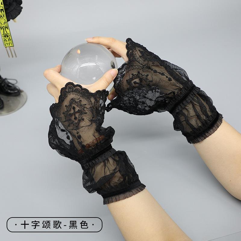 

Оригинальный рождественский гимн креста лолита олита кружевные нарукавники субкультура ло киска с нарукавниками One Size