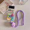 Japanese Korean Cartoon Monster Lanyard Case for Samsung Z Flip 3/4/5