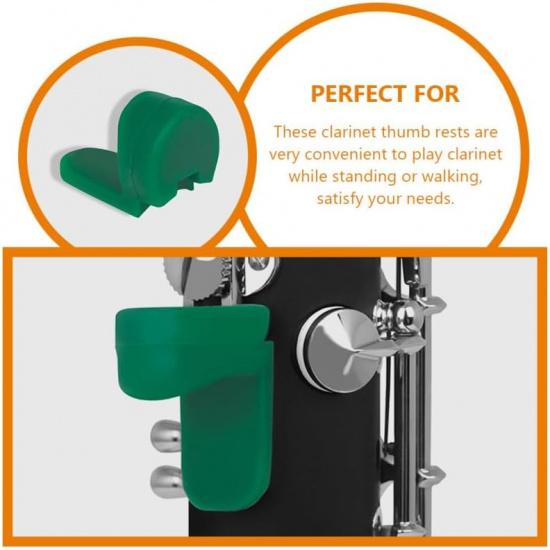 4pcs Thumb Rest Cushion, Soft Silicone Clarinet Oboe Thumb Rest Cushion Protector for Clarinets Oboes, Green