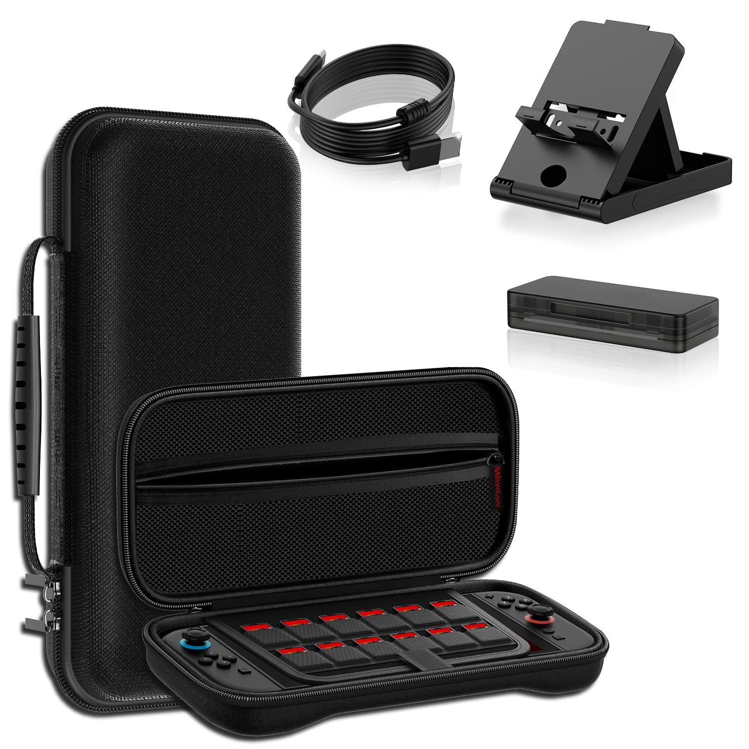 

Sungale Case for Switch 2 Capacity Storage Protective Case Stand Charging Cable 4 Card 2025 Shockproof Storage 12 Game Card Full Waterproof for Switch