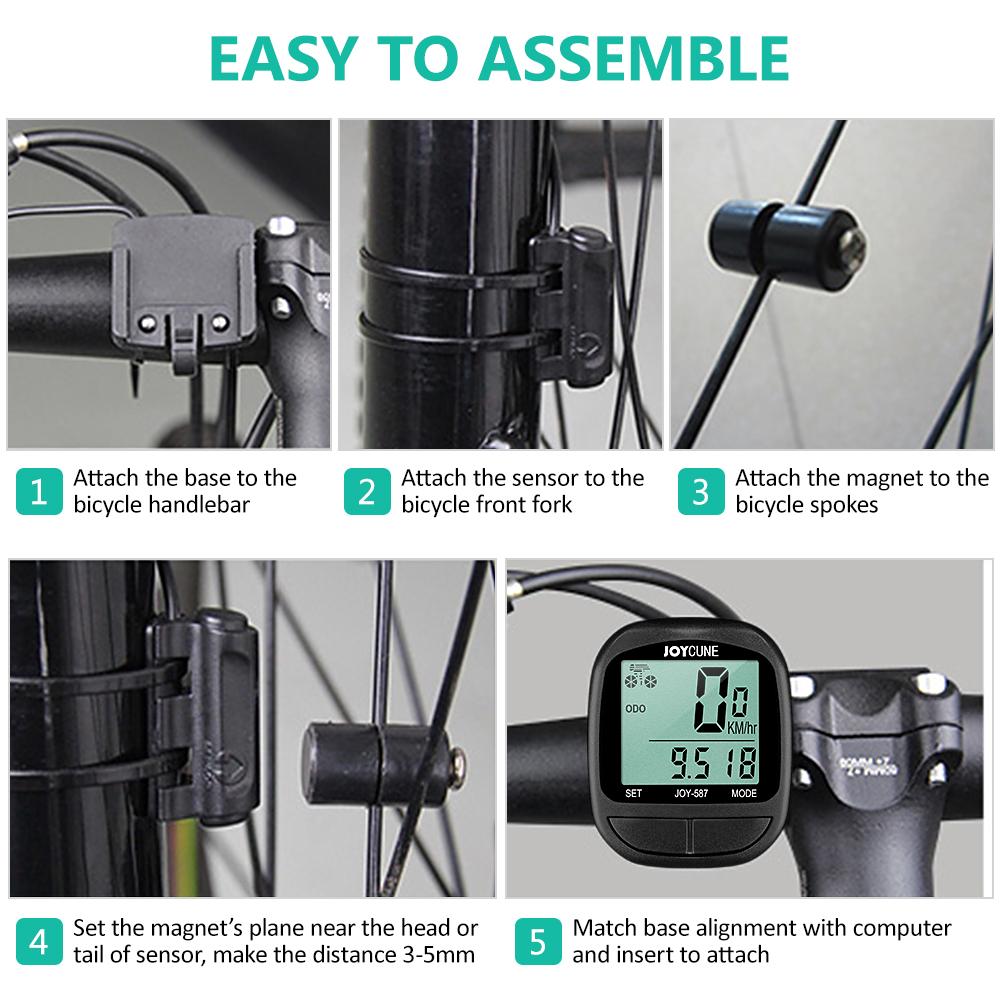 Bike Computer Bicycle Waterproof Wired Speedometer and Odometer Stopwatch Cycle Bike   Computer with LED Display for